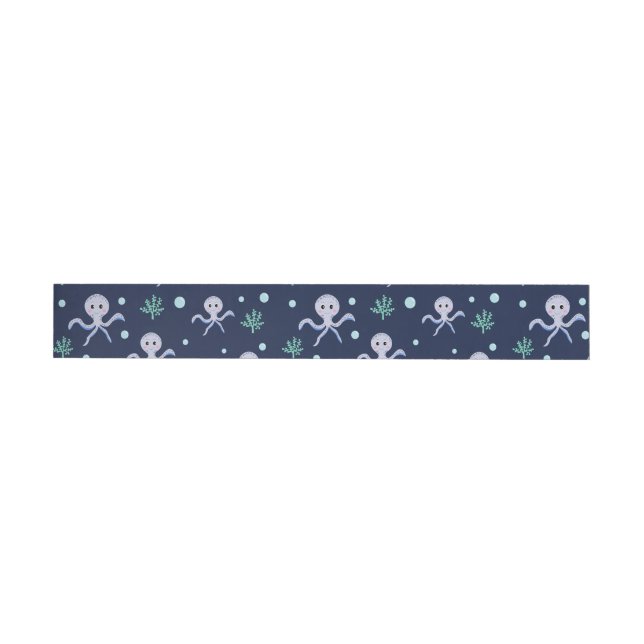 Octopus under the sea kids pattern wrap around address label (Individual)