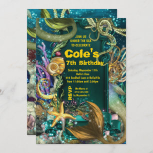 Octopus Under the Sea Mermaid Party Invite