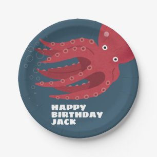 Octopus Undersea Themed Birthday Paper Plates