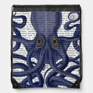 Octopus Up-Close Drawstring Bag