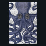 Octopus Up-Close Faux Canvas Print<br><div class="desc">Octopus 9, Blue by Fab Funky. Upclose image of an octopus with a book page for a background.|191862D</div>