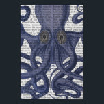 Octopus Up-Close Faux Canvas Print<br><div class="desc">Octopus 9,  Blue by Fab Funky. Upclose image of an octopus with a book page for a background.|191862D</div>