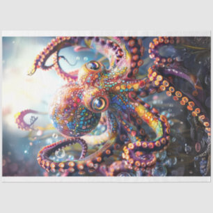 Octopus Vibrantly Colored Decoupage Tissue Paper