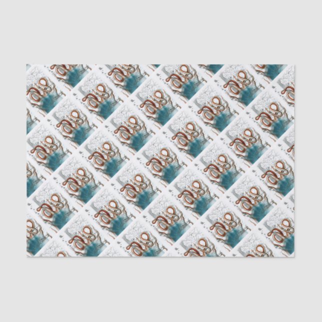 Octopus Vintage Map Tissue Paper (Front)