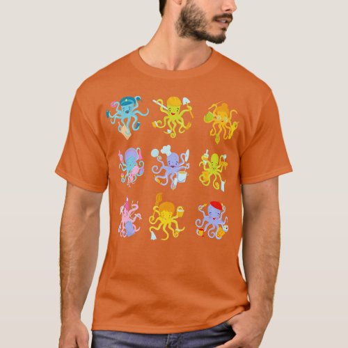 Octopus watercolor collection T_Shirt