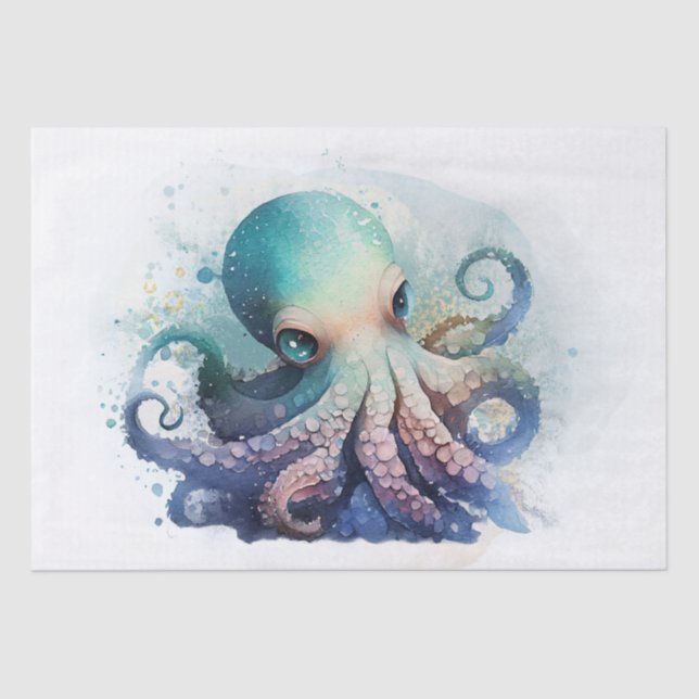 Octopus Watercolor Tissue Paper (Front)
