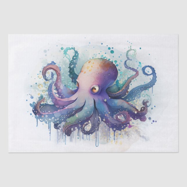 Octopus Watercolor Tissue Paper (Front)
