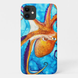 Octopus watercolor under the sea art iPhone 11 case