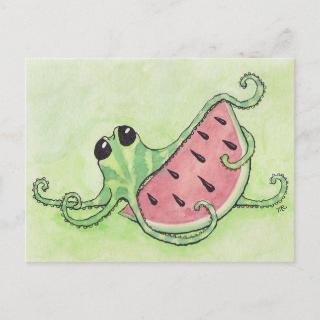 Octopus & Watermelon Postcard (Front)