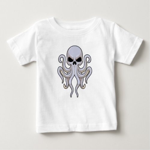 Octopus with 8 Arms  Skull Baby T_Shirt