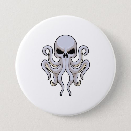 Octopus with 8 Arms  Skull Button