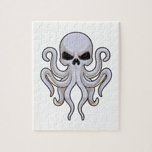 Octopus with 8 Arms  Skull Jigsaw Puzzle