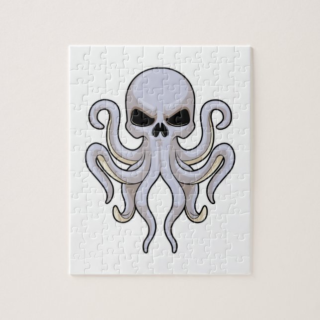 Octopus with 8 Arms & Skull Jigsaw Puzzle (Vertical)