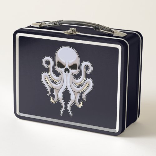 Octopus with 8 Arms  Skull Metal Lunch Box