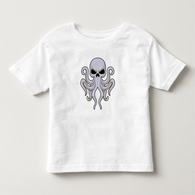 Octopus with 8 Arms & Skull Toddler T-shirt (Front)