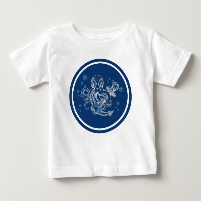 Octopus with Anchor Baby T-Shirt (Front)