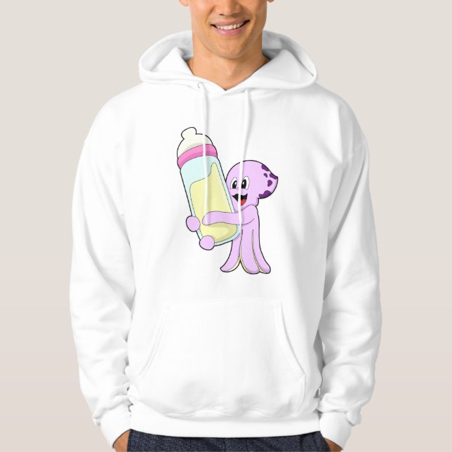 Octopus with Baby bottle Milk Hoodie (Front)