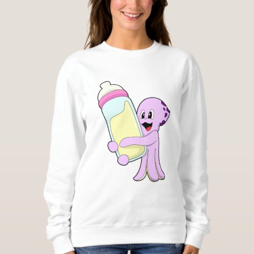 Octopus with Baby bottle Milk Sweatshirt