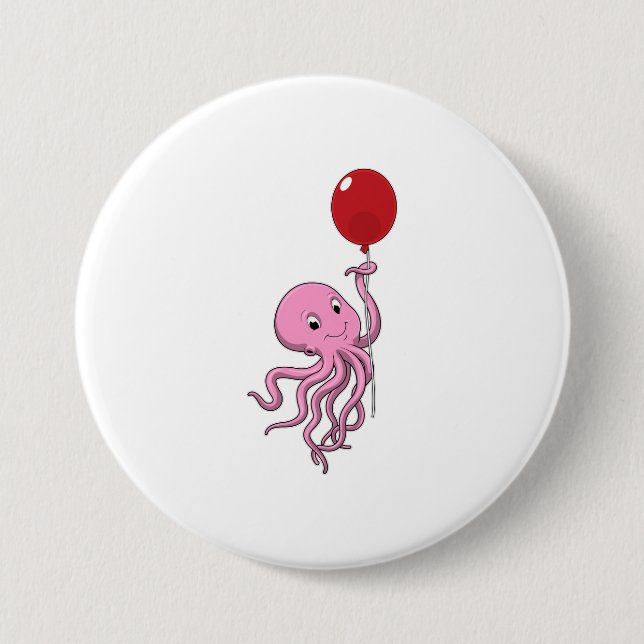 Octopus with Balloon Button (Front)