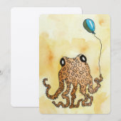 Octopus with Balloon Flat Card (Front/Back)
