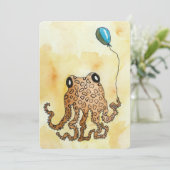 Octopus with Balloon Flat Card (Standing Front)