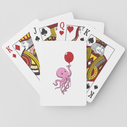 Octopus with Balloon Playing Cards