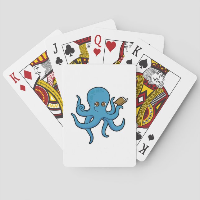 Octopus with Book Poker Cards (Back)