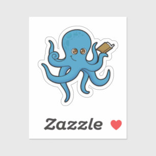 Octopus with Book Sticker