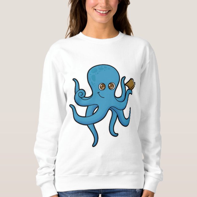 Octopus with Book Sweatshirt (Front)