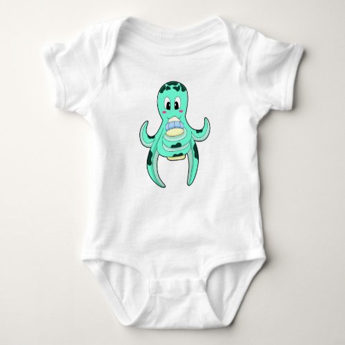 Octopus with Bottle of Milk Baby Bodysuit