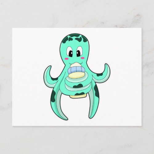 Octopus with Bottle of Milk Postcard