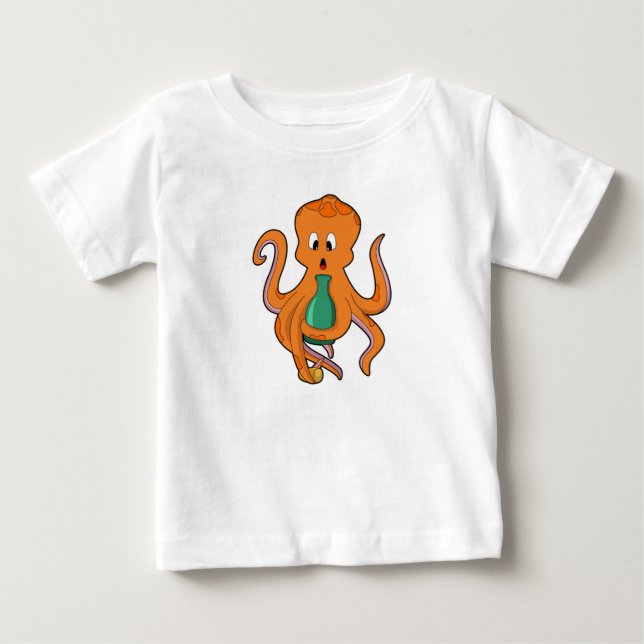 Octopus with Bottle.PNG Baby T-Shirt (Front)