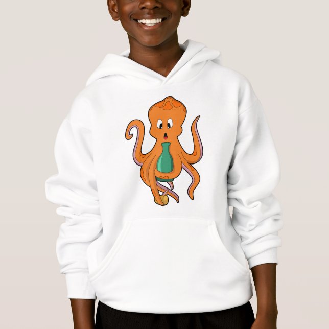 Octopus with Bottle.PNG Hoodie (Front)