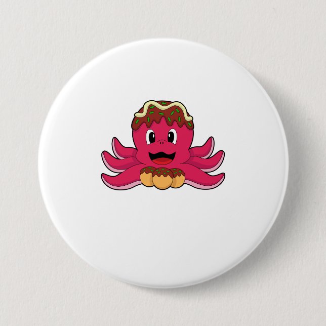 Octopus with Cake Button (Front)