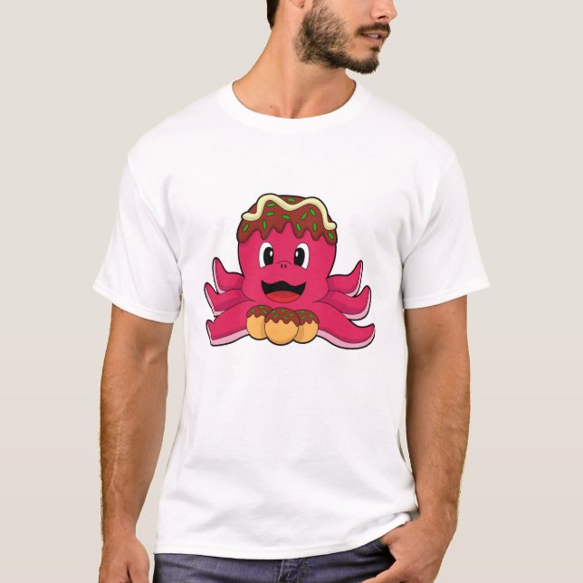 Octopus with Cake T-Shirt (Front)