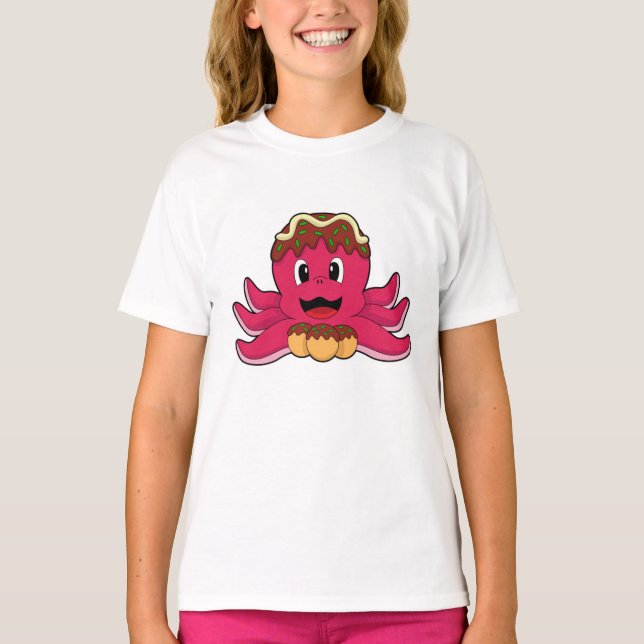 Octopus with Cake T-Shirt (Front)