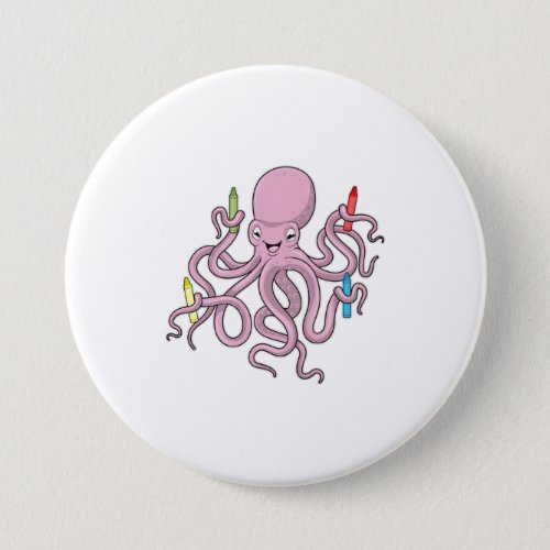Octopus with Crayon Button
