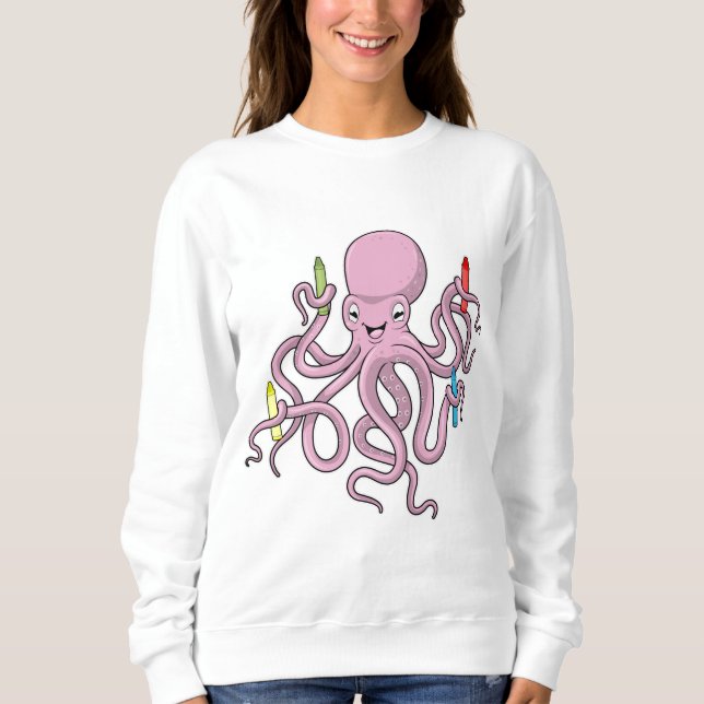 Octopus with Crayon Sweatshirt (Front)