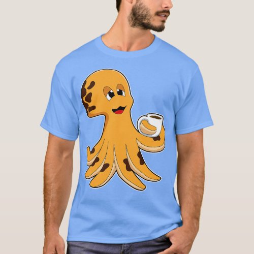 Octopus with Cup of Coffee T_Shirt