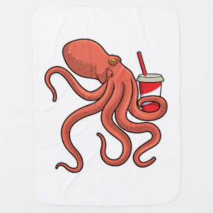 Octopus with Drink Baby Blanket