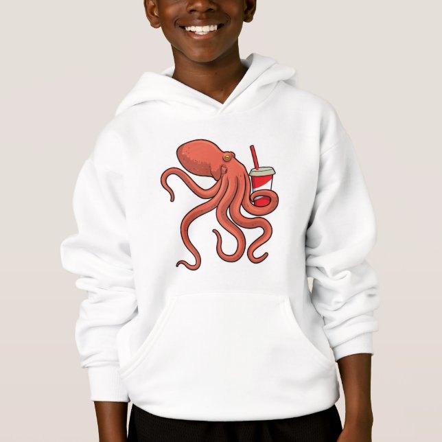 Octopus with Drink Hoodie (Front)