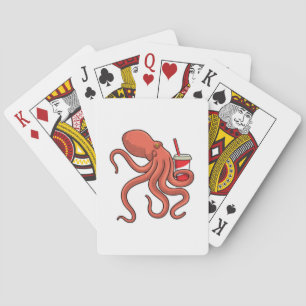 Octopus with Drink Poker Cards