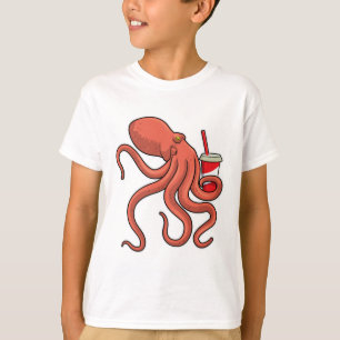 Octopus with Drink T-Shirt