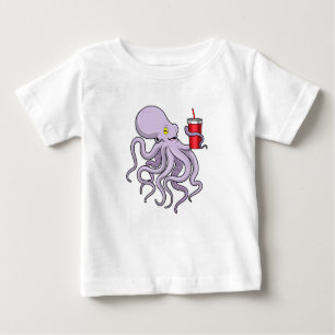 Octopus with Drinking mug Baby T-Shirt