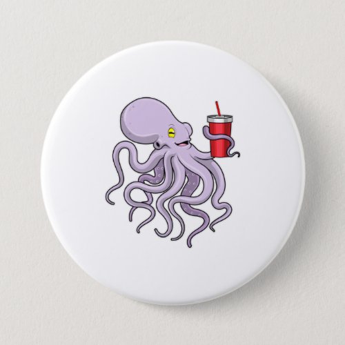 Octopus with Drinking mug Button