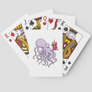 Octopus with Drinking mug Poker Cards