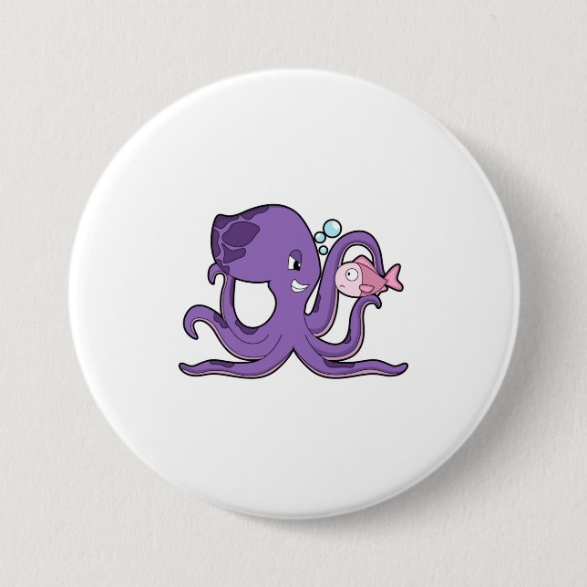 Octopus with Fish.PNG Button (Front)