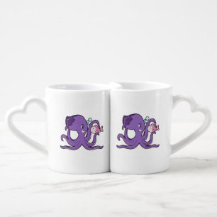 Octopus with Fish.PNG Coffee Mug Set