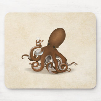 Octopus With Flask Steampunk Chemistry Science Mouse Pad