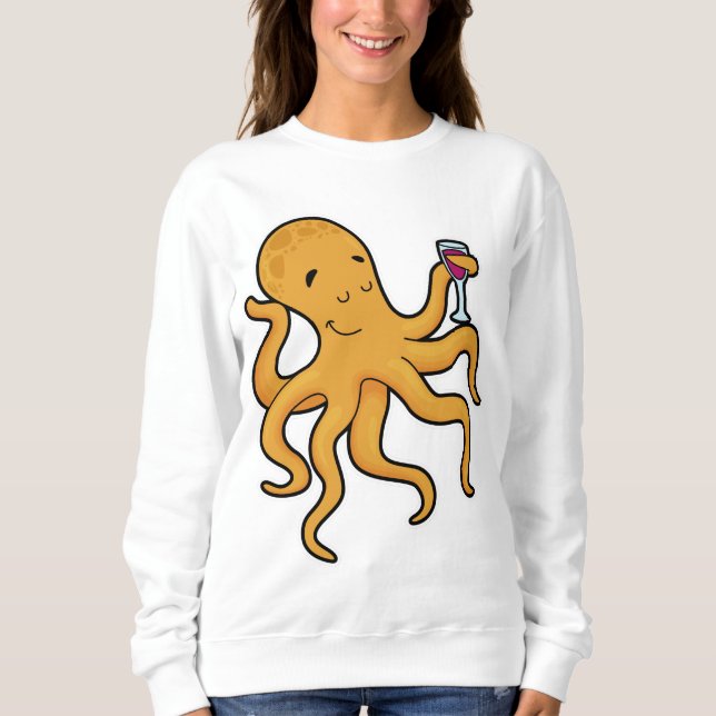 Octopus with Glass of Juice Sweatshirt (Front)